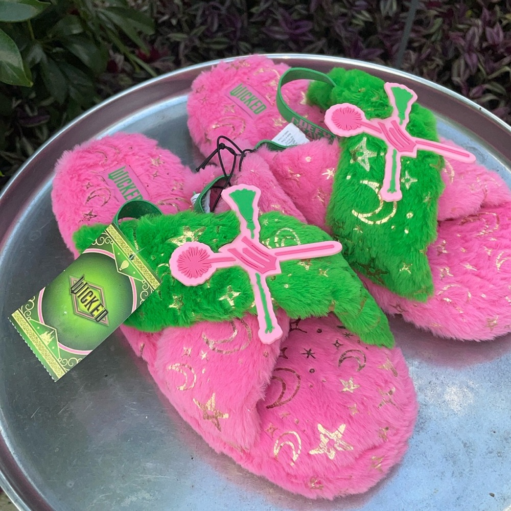 🩷💚💖Wicked Slippers 💖💚💞💚🖤size 9/10